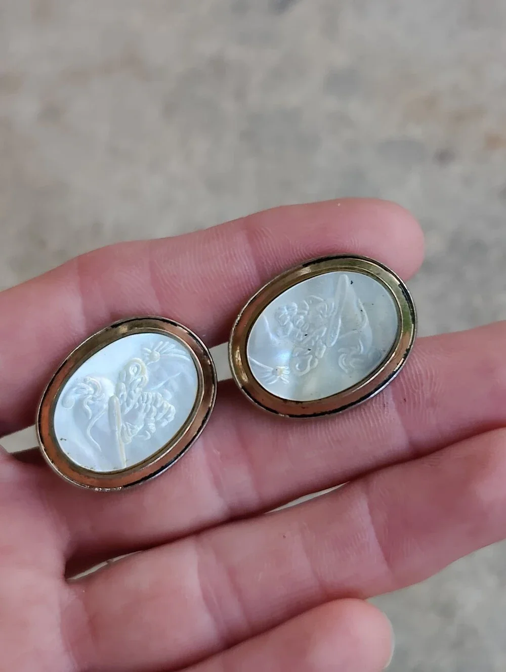 Vintage Swank Mother Of Pearl Cufflinks